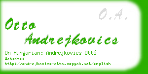 otto andrejkovics business card
